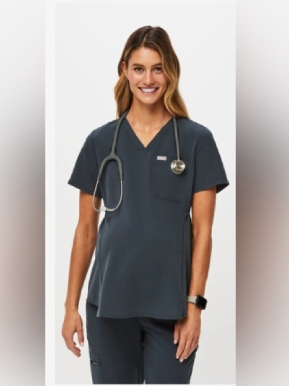 NWOT FIGS Octavia Maternity Scrub Top Dark Harbor in Size S